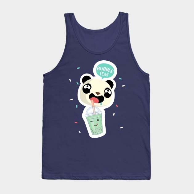 Bubble Tea Panda Boba Tea Funny Cute Animal Design Tank Top by GatheringoftheGeek